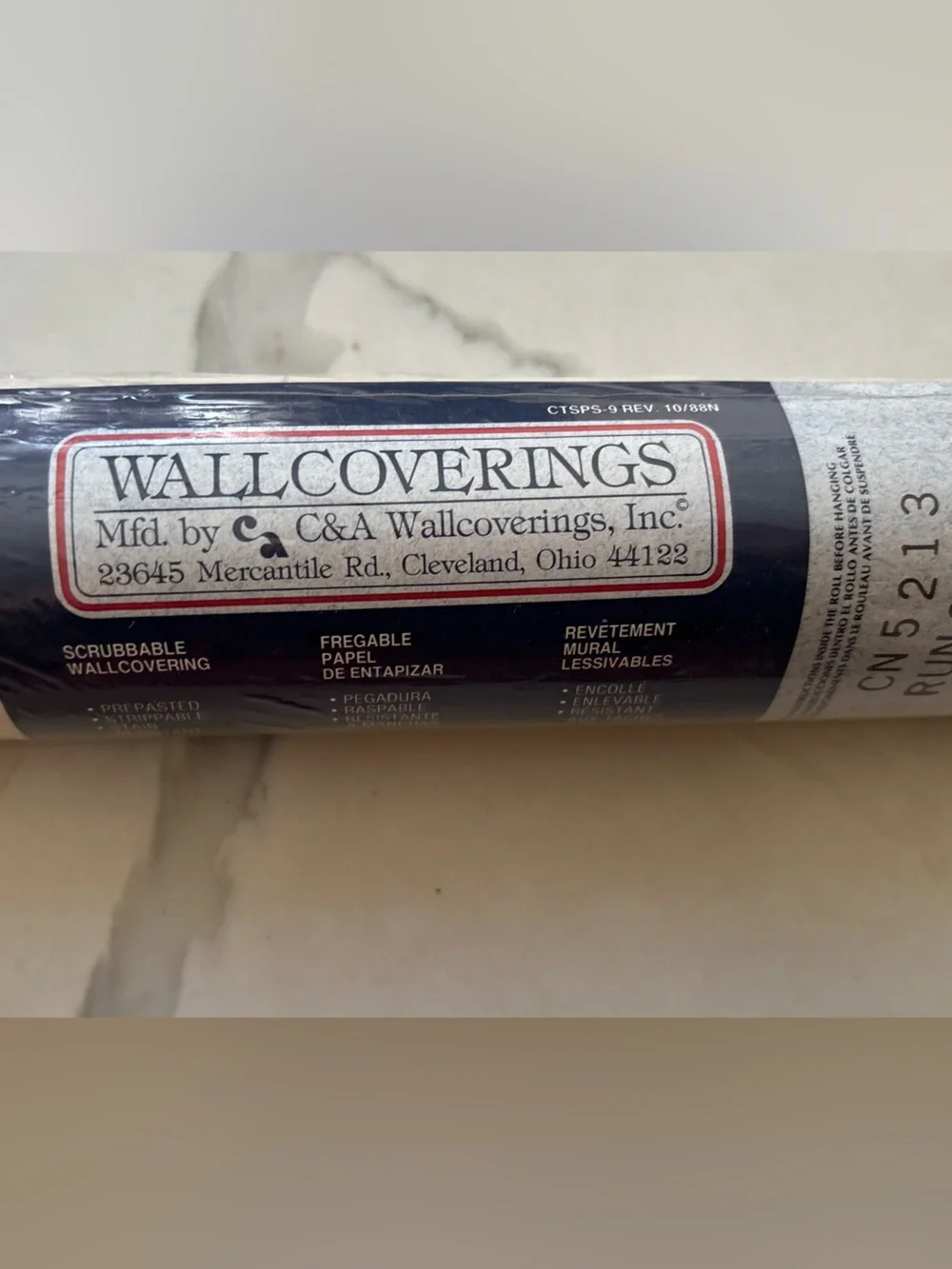 One Roll Wallcoverings Cream Wallpaper Roll - Cream with Pink Blue Flower